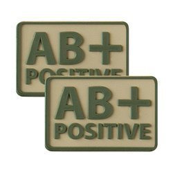 Helikon - PVC Patch - Blood Type - AB+ POS - Khaki - 2 pcs