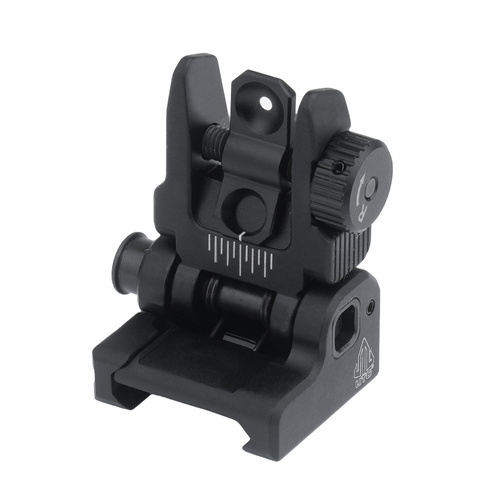 UTG - Accu-Sync Spring-loaded Folding Rear Sight for AR15 - Picatinny - Black - MNT-957