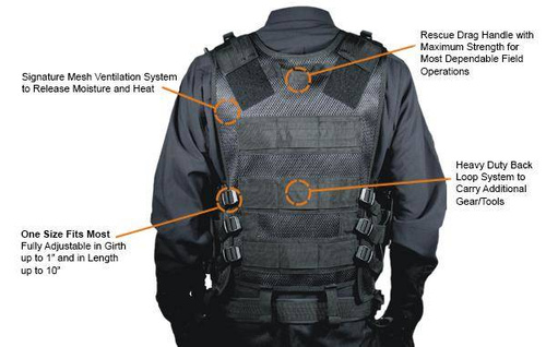 Leapers - Tactical Vest with Holsters - Black - PVC-V547BT