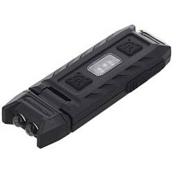 NiteCore - LED Rechargeable Keychain Flashlight Thumb - 85 lm - Li-Ion 220 mAh - White/Red LED - Black - THUMB