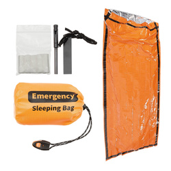 Fox Outdoor - Emergency Thermal Sleeping Bag with Flint - Orange - 31100