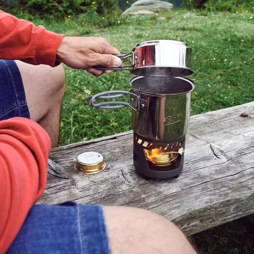 Esbit - Travel Spirit Stove Cookset with Two Pots - 985 ml - Silver - CS985ST