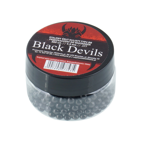 Black Devils - Steel Round BB Airgun Pellets - 500 pcs - Black - 4.5 mm - 45500ZNBT