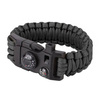 101 Inc. - Paracord survival bracelet with compass, thermometer, whistle and firestarter - 9" - Black - JYFPB02