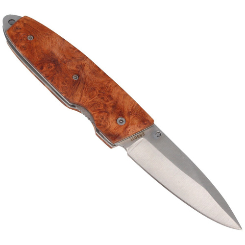 Herbertz - AISI 420 Plain Folding Knife, Wood Handle - Gift Box - 289011