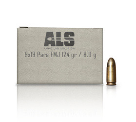 Reelaborated Sport Ammunition ALS 9 x 19 Para FMJ 124 gr / 8.0 g - 250 pieces