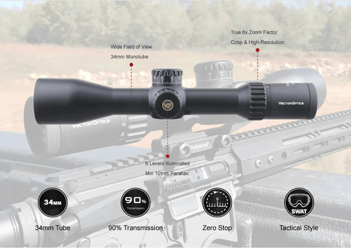 Vector Optics - Riflescope Continental x6 3-18 FFP - 50 mm - Black - SCFF-43