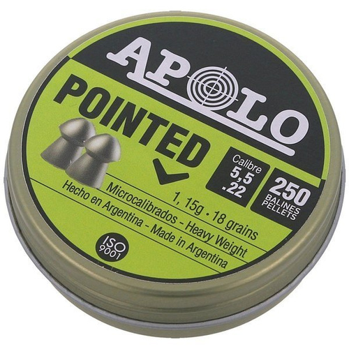 Apolo - Premium Pointed Airgun Pellets - .22 / 5.50 mm - 250 pcs - E19601.G2