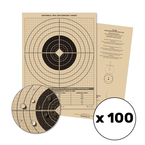 Rite in the Rain - 25 Meter Zeroing Target - 8.5" x 11" - 100 pcs - 9126