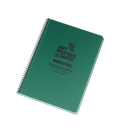 Modestone - Waterproof Notebook - 148 x 210 mm - 30 Sheets - Green - C533 