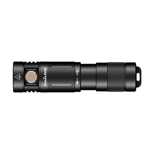 Fenix - Rechargeable LED Keychain Flashlight E09R - 600 lumens - Black - 039-485