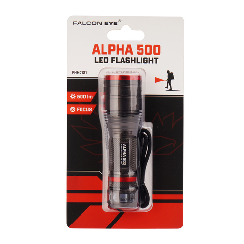 Falcon Eye - Handheld Flashlight Alpha 500 - Strobe - Focus - 500 lm - Black - FHH0121