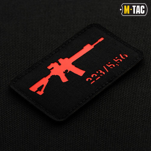 M-Tac - AR-15 223/5.56 Laser Cut Patch - Black/Red - 51111233