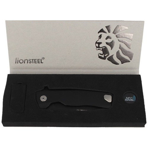 LionSteel - Aluminium Black / Black Blade Folding Knife - ROK A BB
