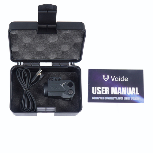 Vaide - Tactical Weapon LED Flashlight with Laser Compact Scrapper Combo - 500 lm - Black - VAPLL-G01