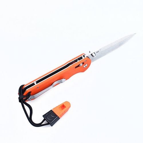 Ganzo - Folding Knife With Whistle - 440C - Orange - G7452-OR-WS