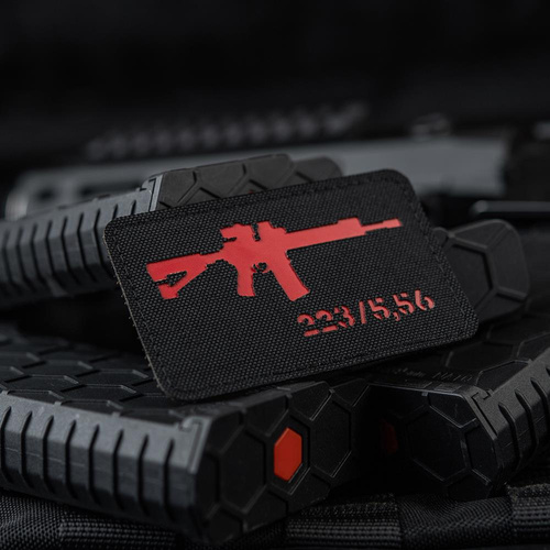 M-Tac - AR-15 223/5.56 Laser Cut Patch - Black/Red - 51111233
