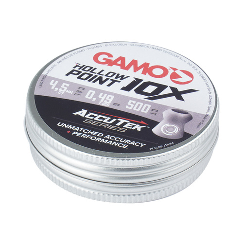 Gamo - Diabolo Pellets AccuTek Hollow Point 10X - Caliber 4.5 mm - 500 pieces - 6322546-AK