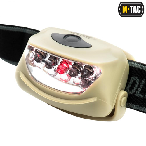 M-Tac - Head Flashlight LED 4+1 - 18 lm - AAA - Khaki - MTC-HL-022-KH