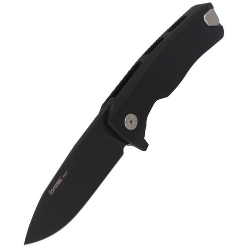 LionSteel - Aluminium Black / Black Blade Folding Knife - ROK A BB
