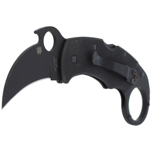 Spyderco - Karahawk™ G-10 All Black Plain Edge Knife - C170GBBKP