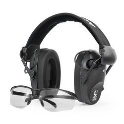 RealHunter - Set of Active PRO Hearing Protectors & Protective Glasses - Black