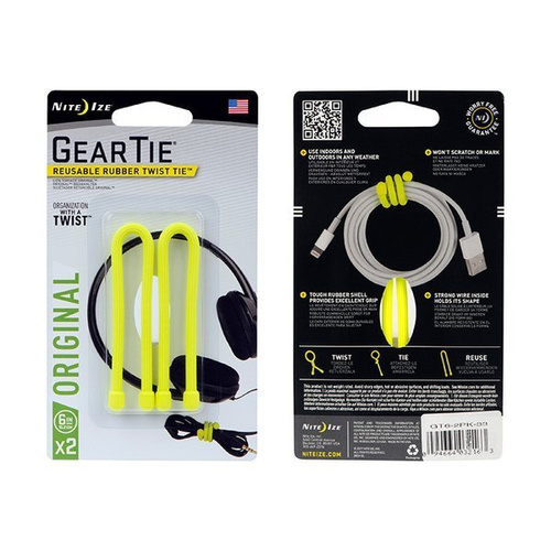 Nite Ize - Gear Tie 6'' - 2Pack - Neon Yellow - GT6-2PK-33