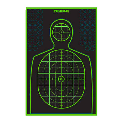 TruGlo - Self-adhesive TruSee Handgun Target - 305 x 495 mm - Fluorescent Green - 6 pcs. - TG-TG13A6