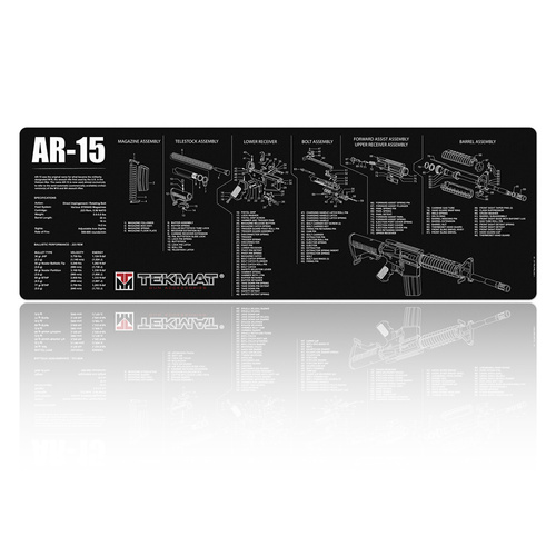 TekMat - Gun Cleaning Mat - AR-15 - 30x91cm - Black - TEK-R36-AR15