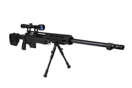 Well - ASG Sniper Rifle Replica MB4411D UPV - 6mm - Spring-loaded - Scope - Bipod - Black - WEL-03-007312