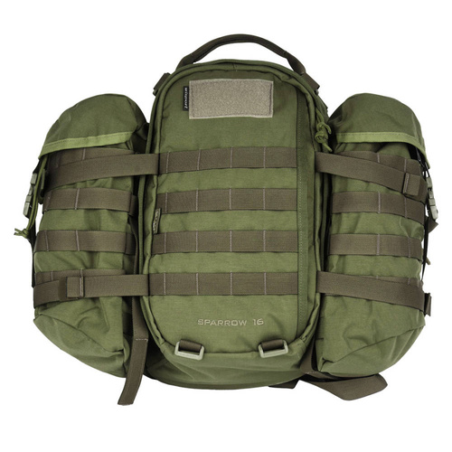 WISPORT - Sparrow 16 backpack with two side pockets - 16 + 10 l - Olive Green.