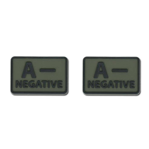 Helikon - PVC Patch - Blood Type - A- NEG - Olive Green - 2pcs