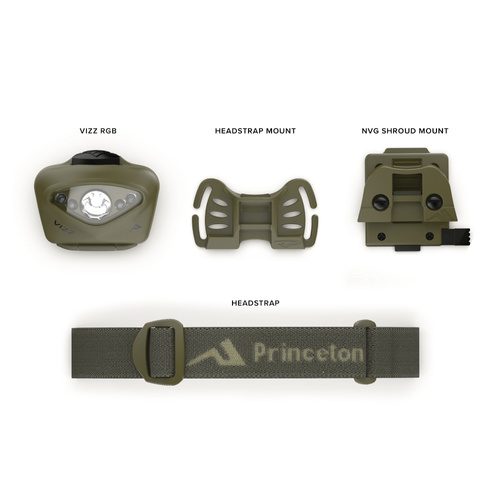 Princeton Tec - Tactical Headlamp Vizz 550 RGB MPLS - 550 lm - Olive Drab - VIZZ23-RGB-MPLS-OD