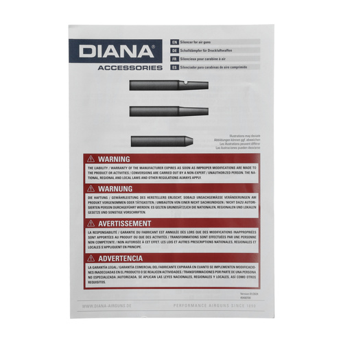 Diana - Air Rifles Silencer Stormrider, Bandit, Chaser - M10x1 - Black - S190-001